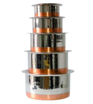 Stainless Steel Deep Cookware with Copper Bottom-10 Piece