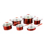 9pcs Red Cookware Set