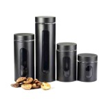 Canister Set Black – 4 Piece