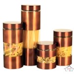 Canister Set Rose Gold Spiral Design – 4 Piece