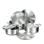 Unique Large Flat Brazing Shallow Pot Set-8-Piece