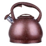 Stove Top Kettle 3 Litre Non-Electric (Induction) with Whistle-Brown Marble Finish