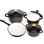 Cast Iron 7 Piece Cookware Set – Black and Gold Collection