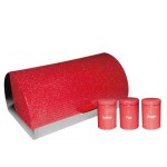 Breadbin-Rolltop New Design With Matching Canister Set-Red