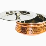 Copper Handi Bowl with Steel Lid-Large