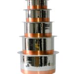 Stainless Steel Deep Cookware with Copper Bottom-10 Piece