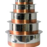 Stainless Steel Shallow Cookware with Copper Bottom-10 Piece (Fish Pot)