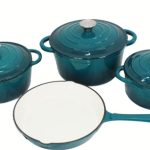 Cookware Set Cast Iron Teal – 7 Piece