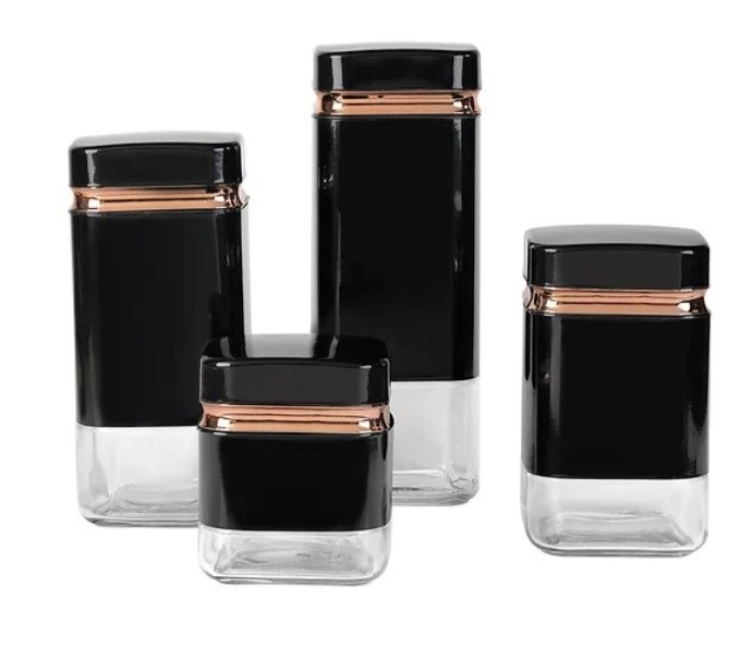 Screenshot_20220720-141550_Samsung-Internet.jpg Square Glass Storage Canister Set Gloss Black – 4 Piece - Image 1