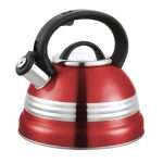 Stove Top Kettle 3 Litre Non-Electric (Induction) with Whistle-Red