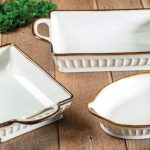 Fluted Oven Proof Bakeware Set Cream – 3 Piece