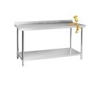 Stainless steel table+Backsplash+Undershelf+Stainless steel legs 2000mm