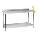 Stainless steel table+Backsplash+Undershelf+Stainless steel legs 800mm