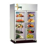 Double Door Beverage Cooler in Stainless Steel