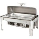 Stainless Steel Rectangular Roll Top Chafing Dish - Image 2