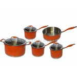 9pcs Orange Cookware Set
