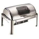 Stainless Steel Rectangular Roll Top With Window Chafing Dish