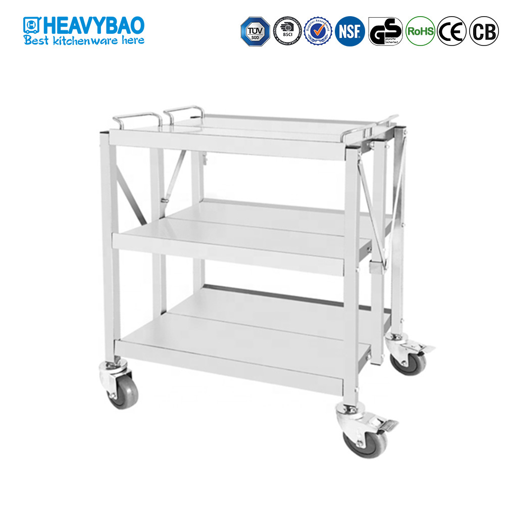 Stainless Steel Trolley Folding 3 Tier