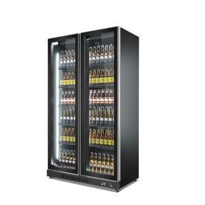 Commercial Beverage Cooler Refrigerator Double Full Glass Door