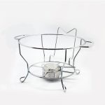 Chafing Dish Round Glass Lid Wire Design Silver – 6 Litre - Image 2