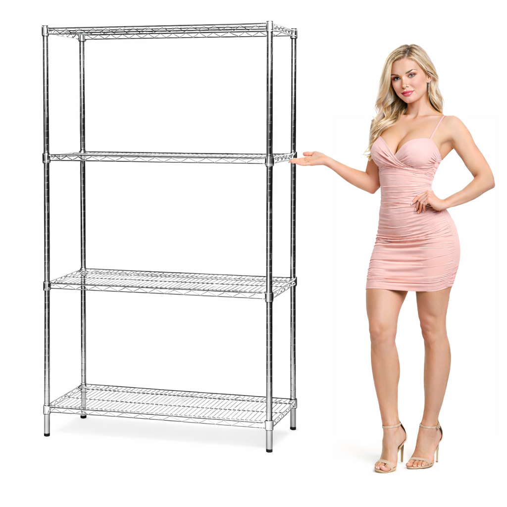 Shelving Unit Chromed – 4-Tier