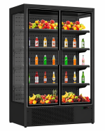 Glass Door Upright Air Open Chiller Double Door